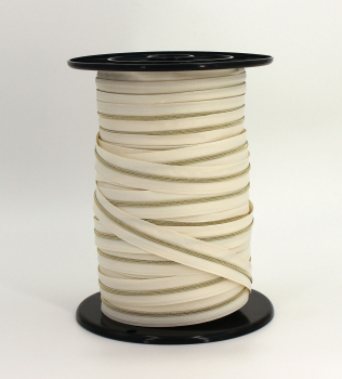 Endlosreißverschluss metallisiert schmal naturweiß/eisgold (1m)